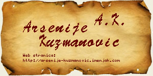 Arsenije Kuzmanović vizit kartica